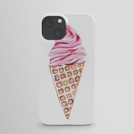 Pink Ice Cream Watercolor iPhone Case