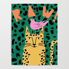 Leopard raw Poster