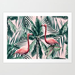 Flamingo tropics Art Print