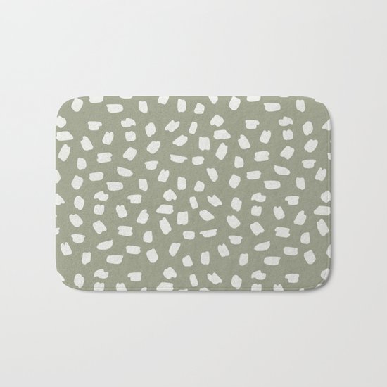 Simply Ink Splotch Lunar Gray on Green Tea Bath Mat