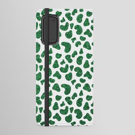 Elegant Emerald Green Glitter Gradient Cheetah Print  Android Wallet Case
