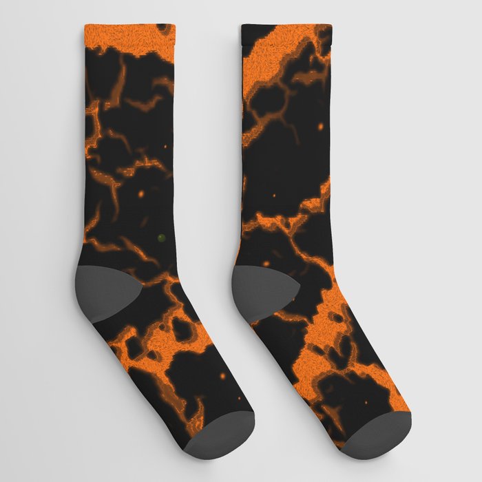 Cracked Space Lava - Orange Socks