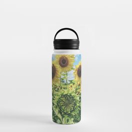 Not Ready to Face the Sun (sunflower, farm, summer) Water Bottle