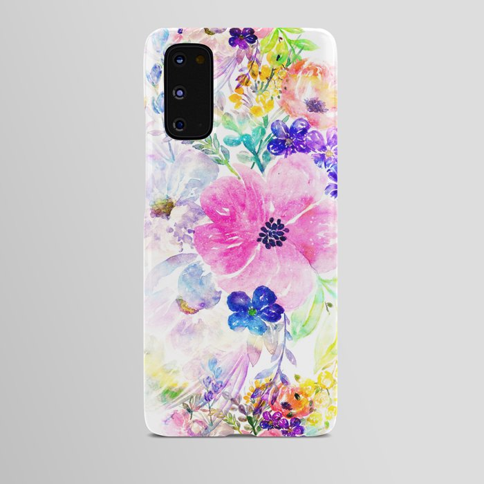 Pretty watercolor floral hand paint design Android Case