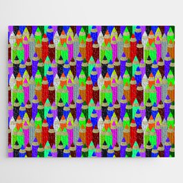  seamless pattern with colored pencils in rows Jigsaw Puzzle