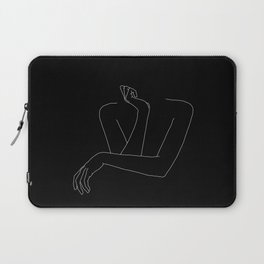 Woman's body line drawing illustration - Anna black Laptop Sleeve