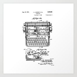 Typewriter Patent Art Print