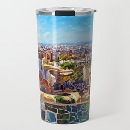 Barcelona, Panorama from Parc Guell Travel Mug