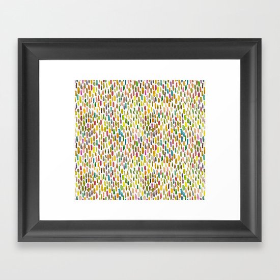 Brush stroke warm summer Framed Art Print