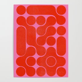 Abstract mid-century shapes no 6 Poster