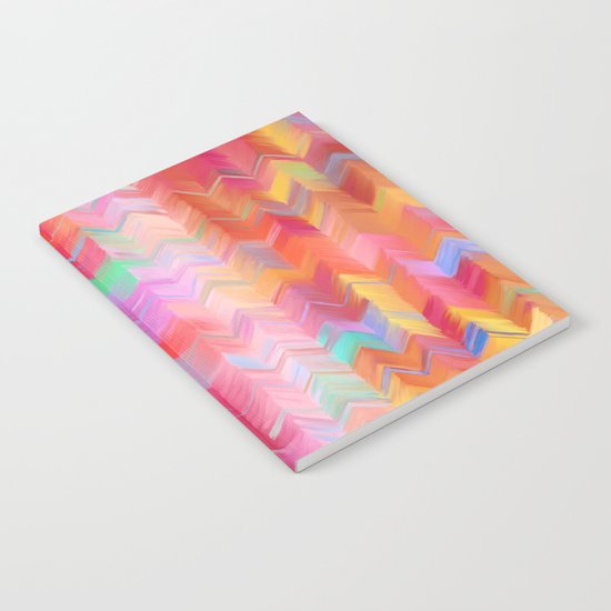 Colorful painted chevron pattern - pink, purple, yellow, orange Notebook