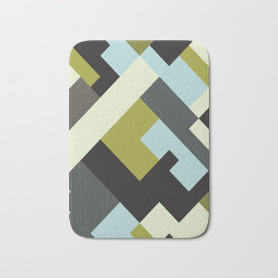 Rectangular geometric Bath Mat