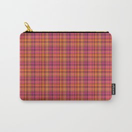 Picnic style checked multicoloured pattern in orange and Mexican pink Carry-All Pouch