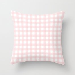 Pastel pink gingham pattern Throw Pillow