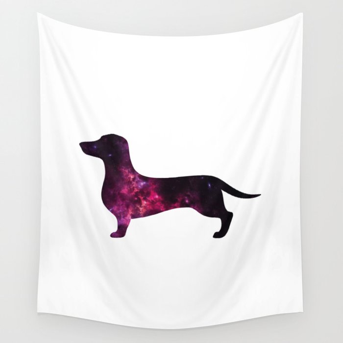 Eleven: Dachshund Space Silhouette Wall Tapestry