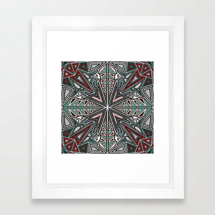 Tribal Grafitti 4 Symmetrical design Framed Art Print
