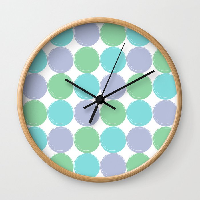 Vintage Dotted Pattern - Multicolor Wall Clock