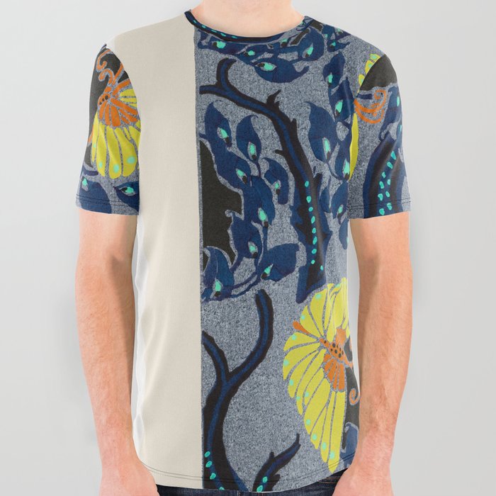 Butterfly Pochoir Pattern All Over Graphic Tee