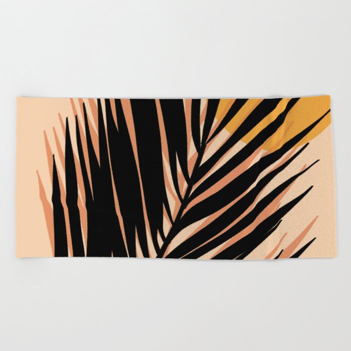 Palm Leaves Minimalist Beach Towel