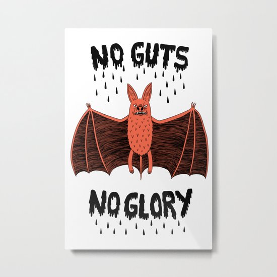 No Guts No Glory - Bat Metal Print