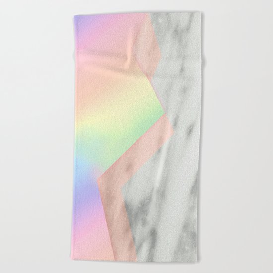 Unicorn Texture on Carrara Italian Marble Beach Towel
