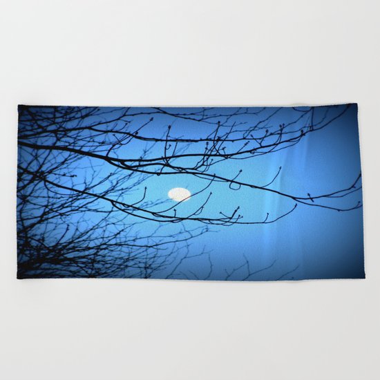 Moonlight at Dusk Beach Towel