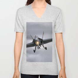 F-18 Short Landing V Neck T Shirt
