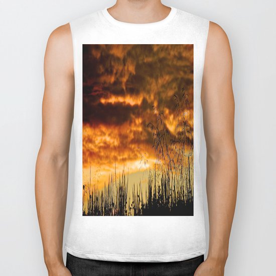 When Storm & Sunset Meet Biker Tank