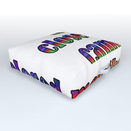 If Only Closed Minds Came with Closed Mouths Rainbow Text Outdoor Floor Cushion | Smallminded, Dogmatic, Political, Closedmind, Rigid, Bigoted, Attituse, Narrowminded, Blinkered, Insular 