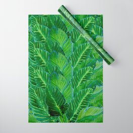tropical green leaves  Wrapping Paper