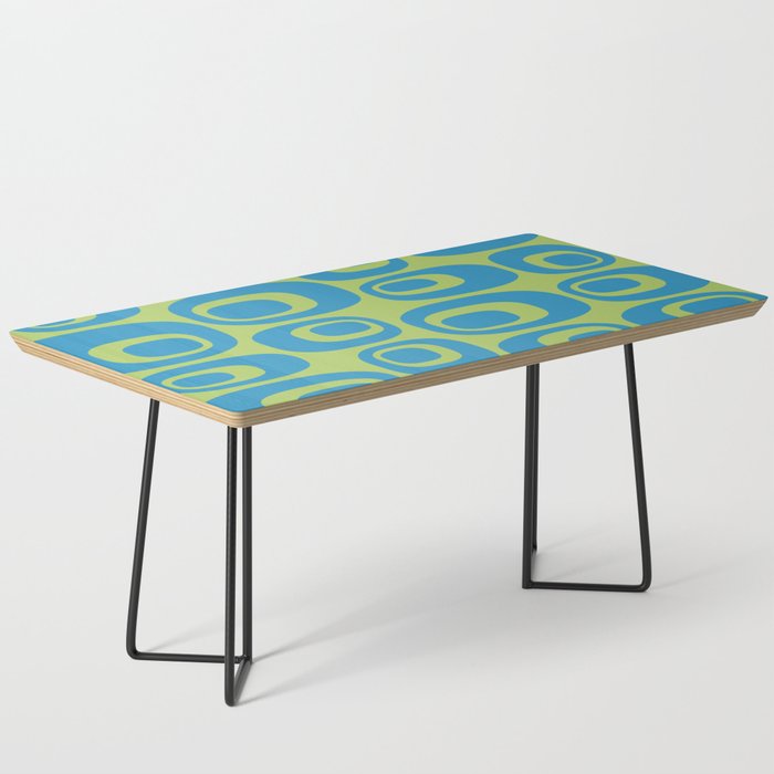 Retro Mid Century Modern Atomic Pattern 552 Green and Blue Coffee Table