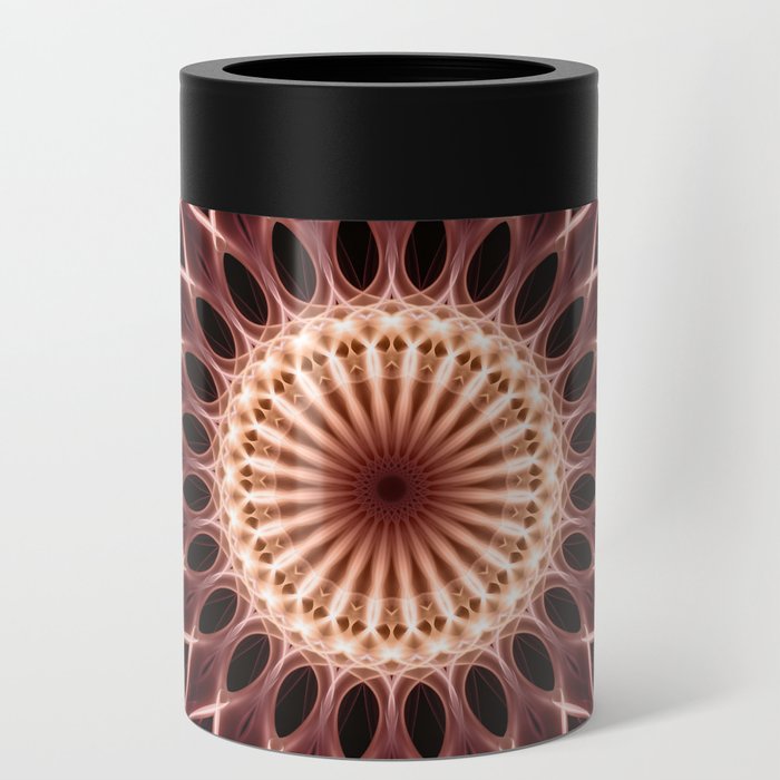 Pastel red and cream mandala Can Cooler