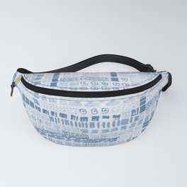 blue denim ink marks hand-drawn collection Fanny Pack