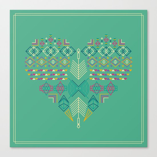 Aztec Heart Canvas Print