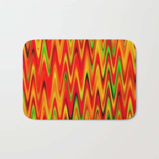 WAVY #1 (Reds, Oranges, Yellows & Greens) Bath Mat