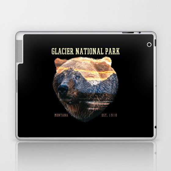 Glacier National Park Montana Bear Nature Scenery Laptop & iPad Skin