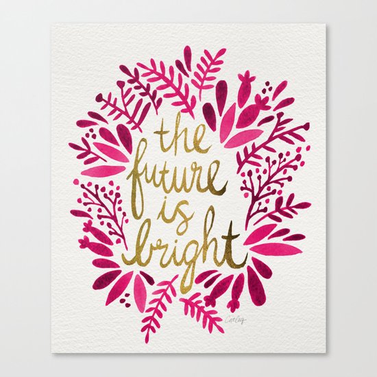 The Future is Bright – Pink & Gold Canvas Print