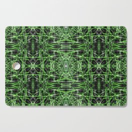 Liquid Light Series 62 ~ Green & Grey Abstract Fractal Pattern Cutting Board