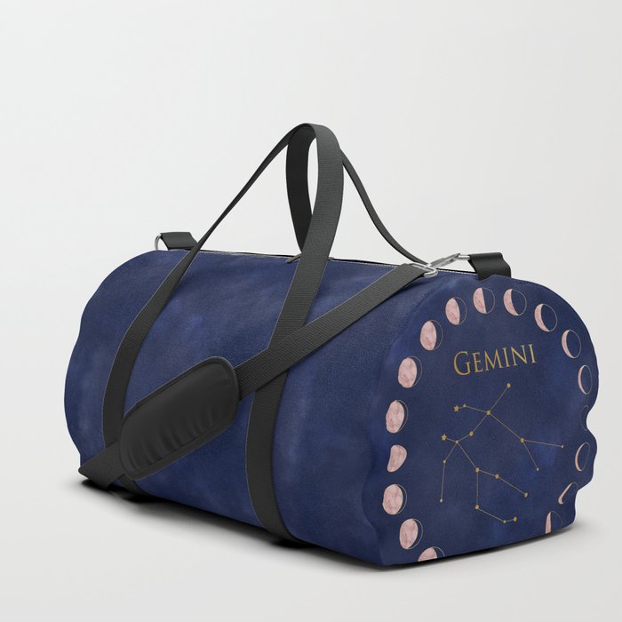 Gemini and Rose Gold Moon Duffle Bag