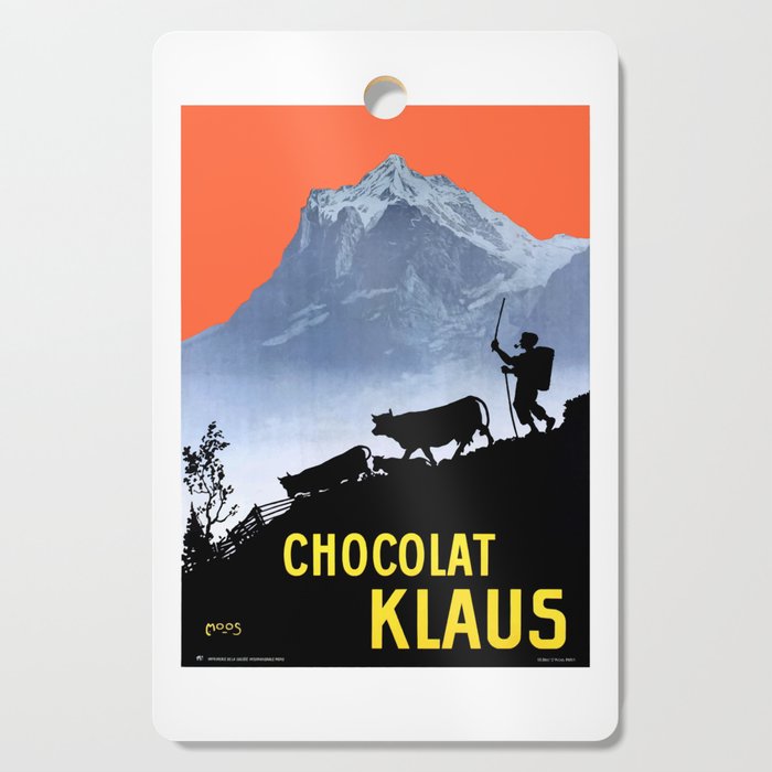 1906 SWITZERLAND Chocolate Advertising Poster Cutting Board