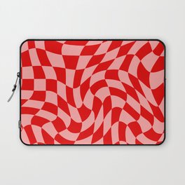 Pink and Red Wavy Checkered Print - Softroom Laptop Sleeve