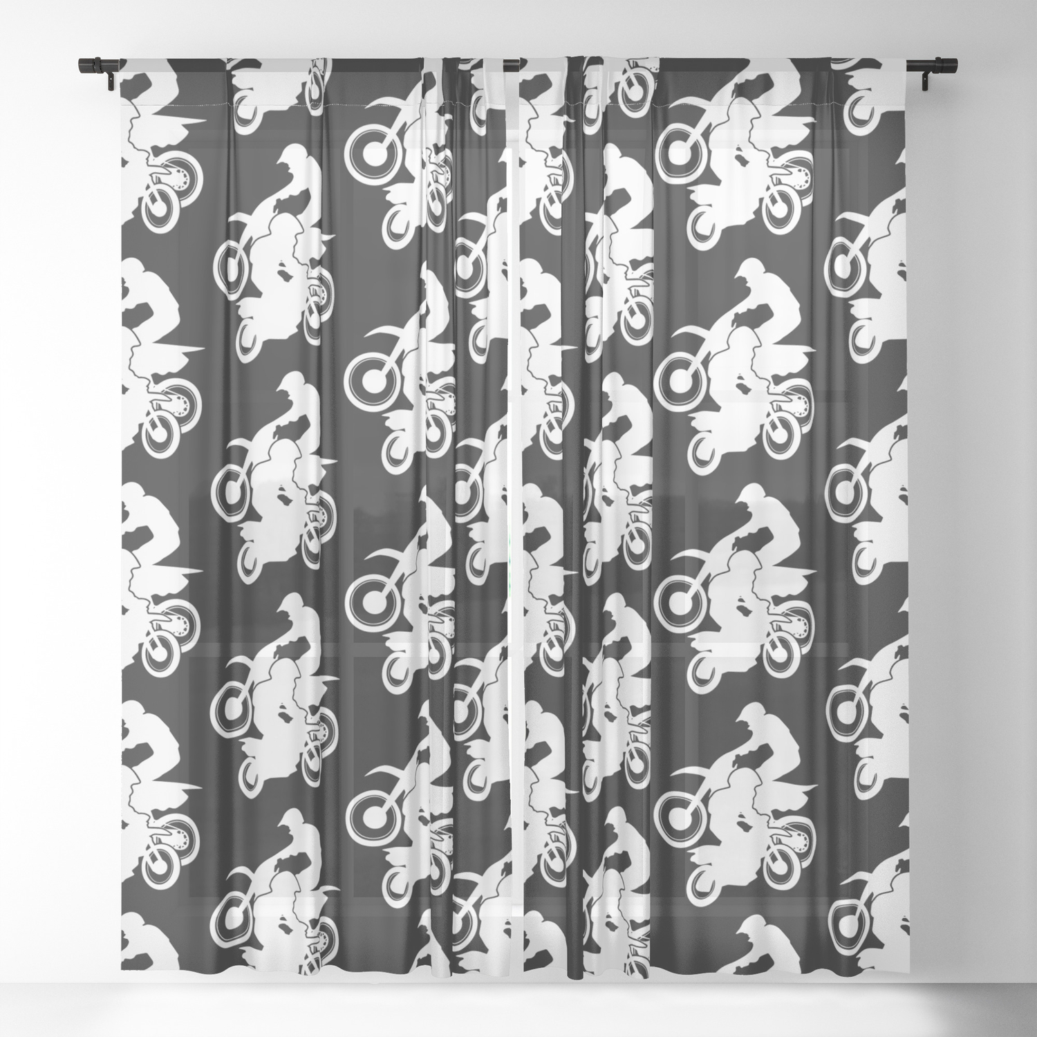Motocross Dirt Bikes Off Road Motorcycle Racing Sheer Curtain By Hobrath Society6