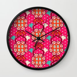 Jucy blossom Wall Clock | Pop Art, Abstract, Illustration, Pattern 