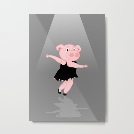 Pig Ballerina Metal Print