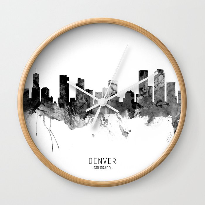 Denver Colorado Skyline Wall Clock