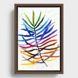 rainbow leaf Framed Canvas