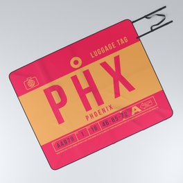 Luggage Tag B - PHX Phoenix USA Picnic Blanket