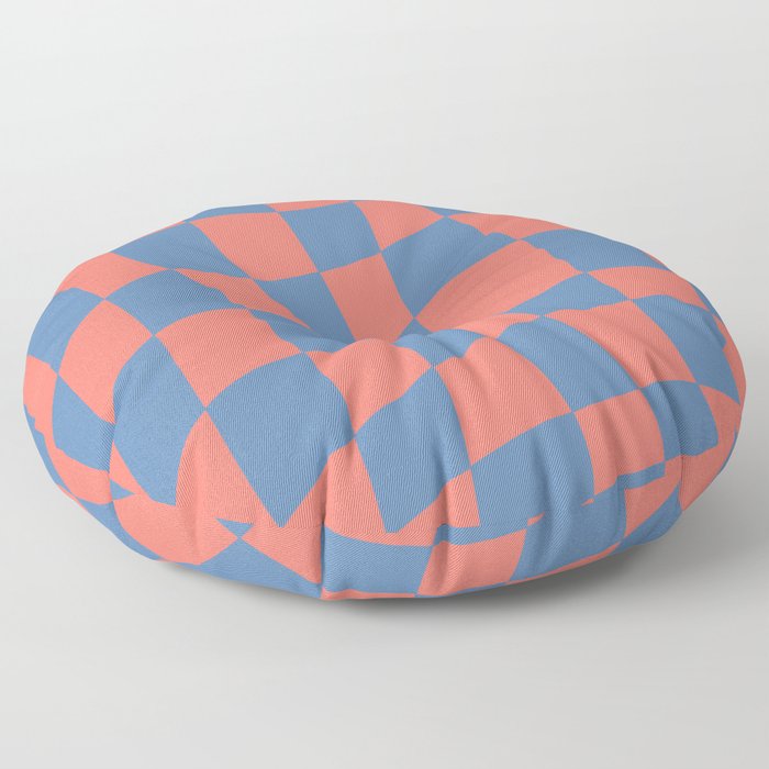 Living coral and pacific coast pantone pattern Floor Pillow