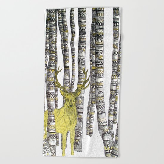 The Golden Stag Beach Towel