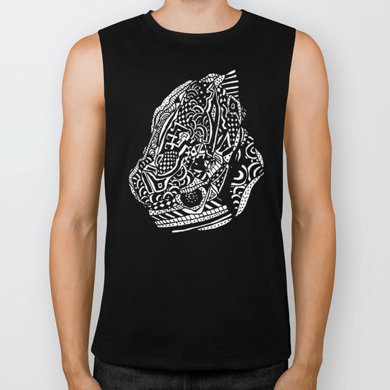 Hong Kong Dim Sum Wonton Doodle in BW Biker Tank